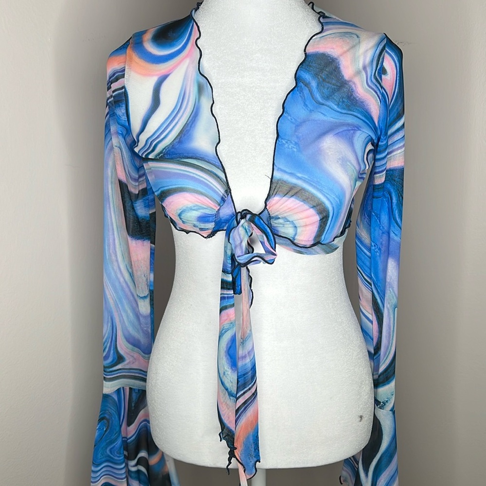 GROOVY BOUTIQUE MESH CROP TOP - WORN ONCE!